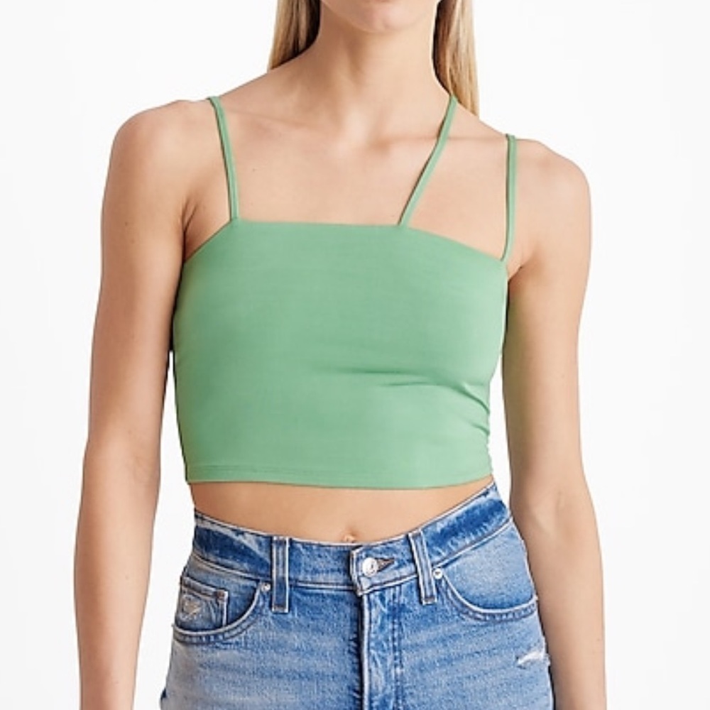 Express Body Contour Compression Square Neck Strappy Cropped Cami